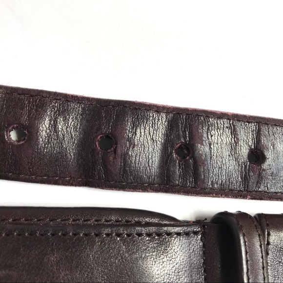 Vintage Coach Men’s 0305 Brown Leather Solid Brass Hardware Belt 38 - Picture 5 of 10